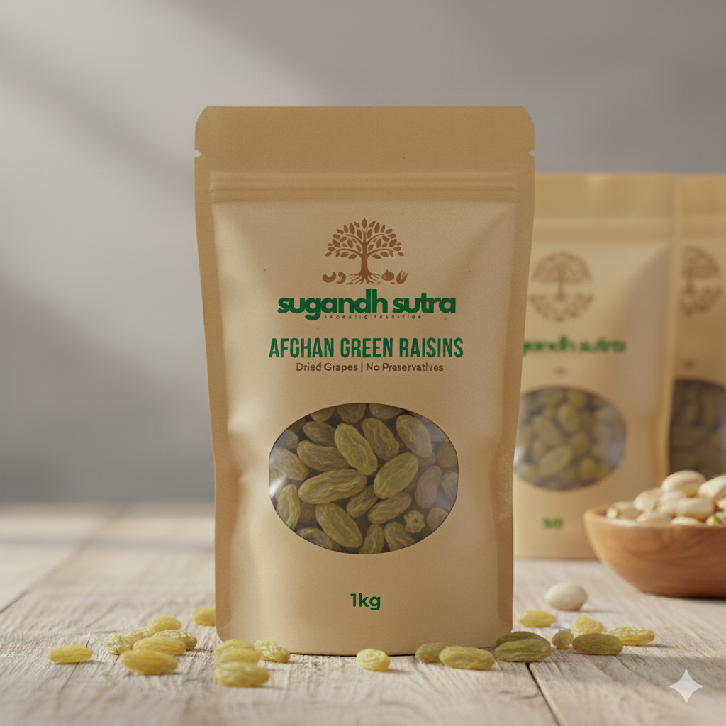 Afghan Green Raisins (Khandari Seedless)
